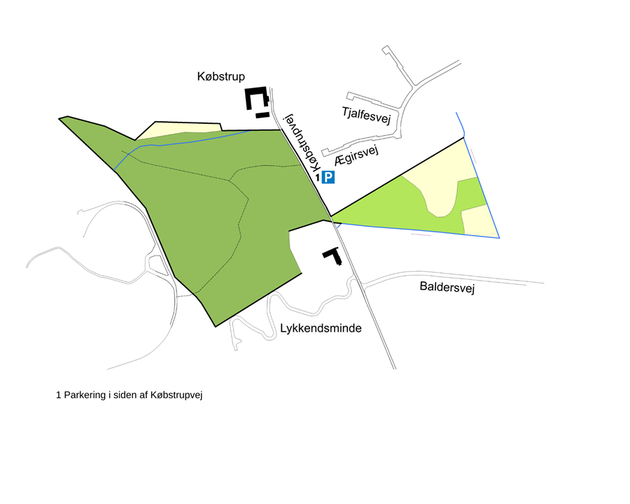 Kort over Købstrup Skov