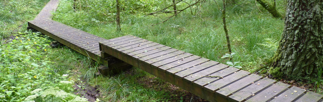 Gangsti af træ i Åsted Ådal